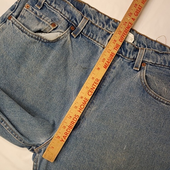 Vtg 91 Levis 505 Regular Fit Straight 38x36 (36x32) Denim Blue Jeans Zip Fly USA - Picture 15 of 16